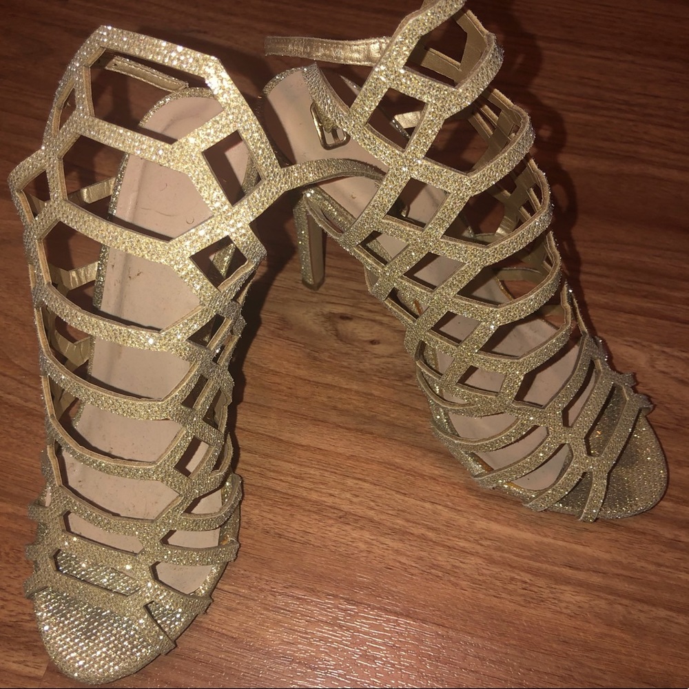 Gold heeled sandals